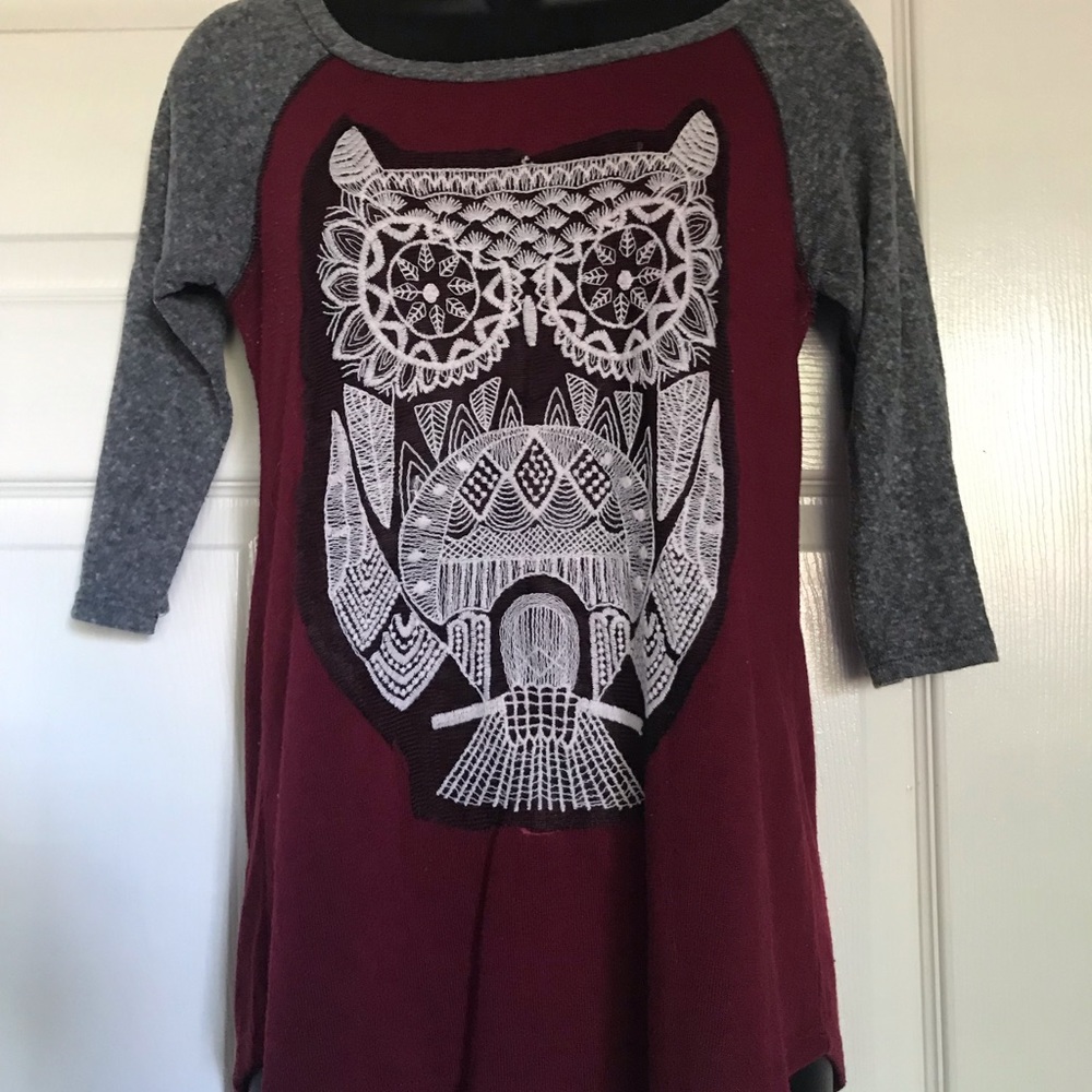 Owl embroidered top